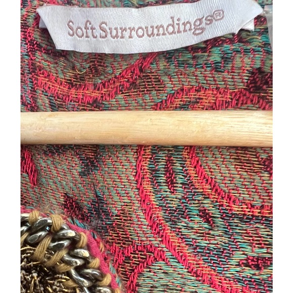 SOFT SURROUNDINGS sz M wool blend paisley caftan top EUC - Picture 3 of 5